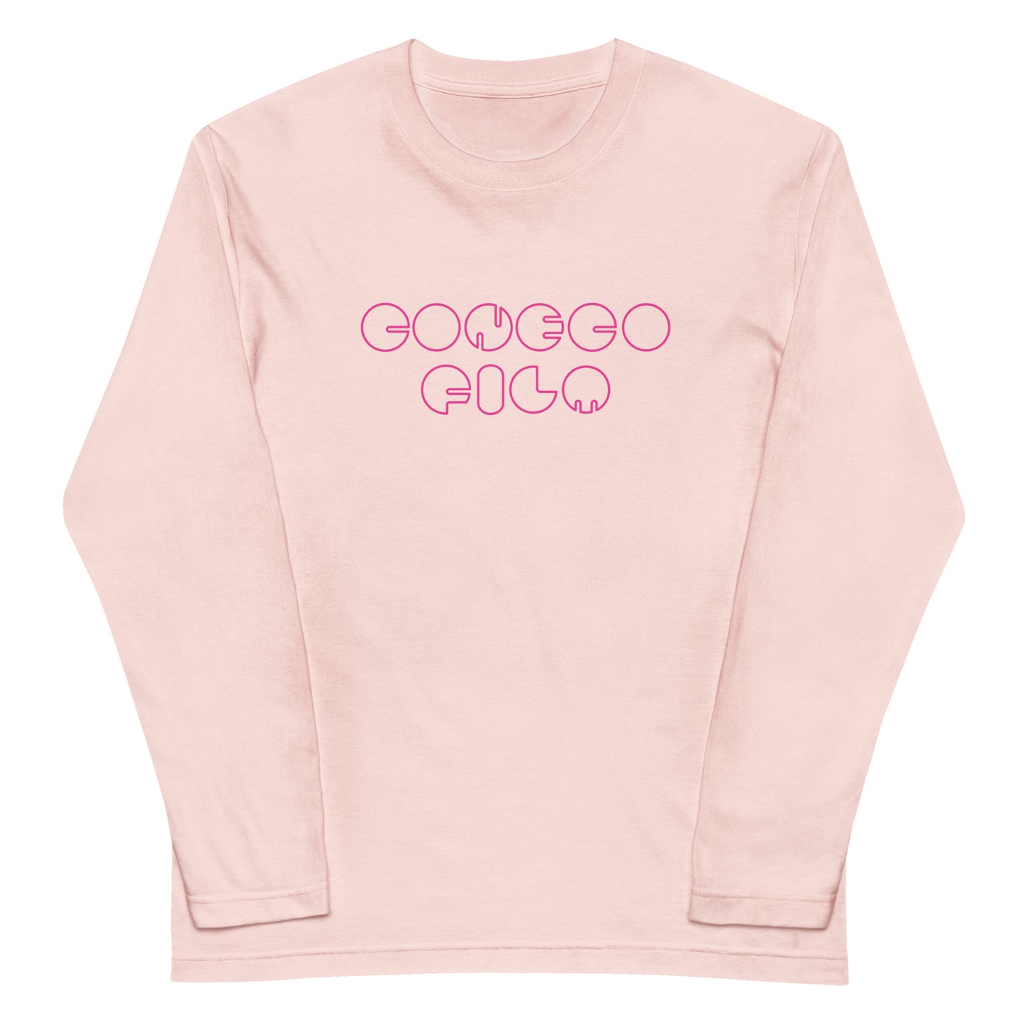 丸ロゴロングTシャツ (ピンク生地×濃ピンク色ロゴ)