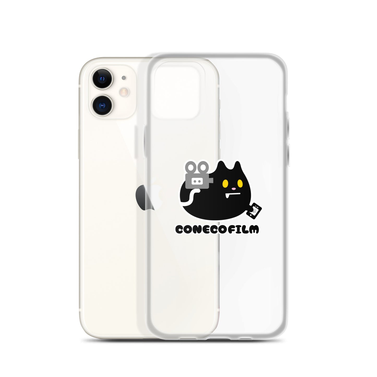 こねこフィルム旧ロゴステッカー付きiPhoneケース