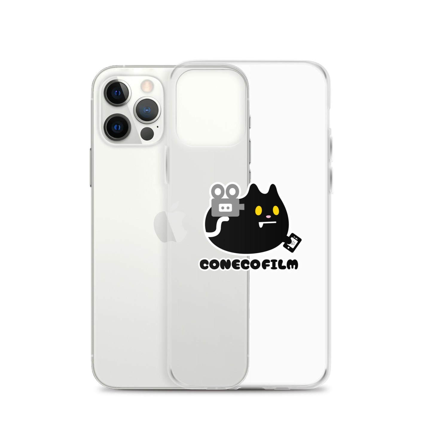 こねこフィルム旧ロゴステッカー付きiPhoneケース