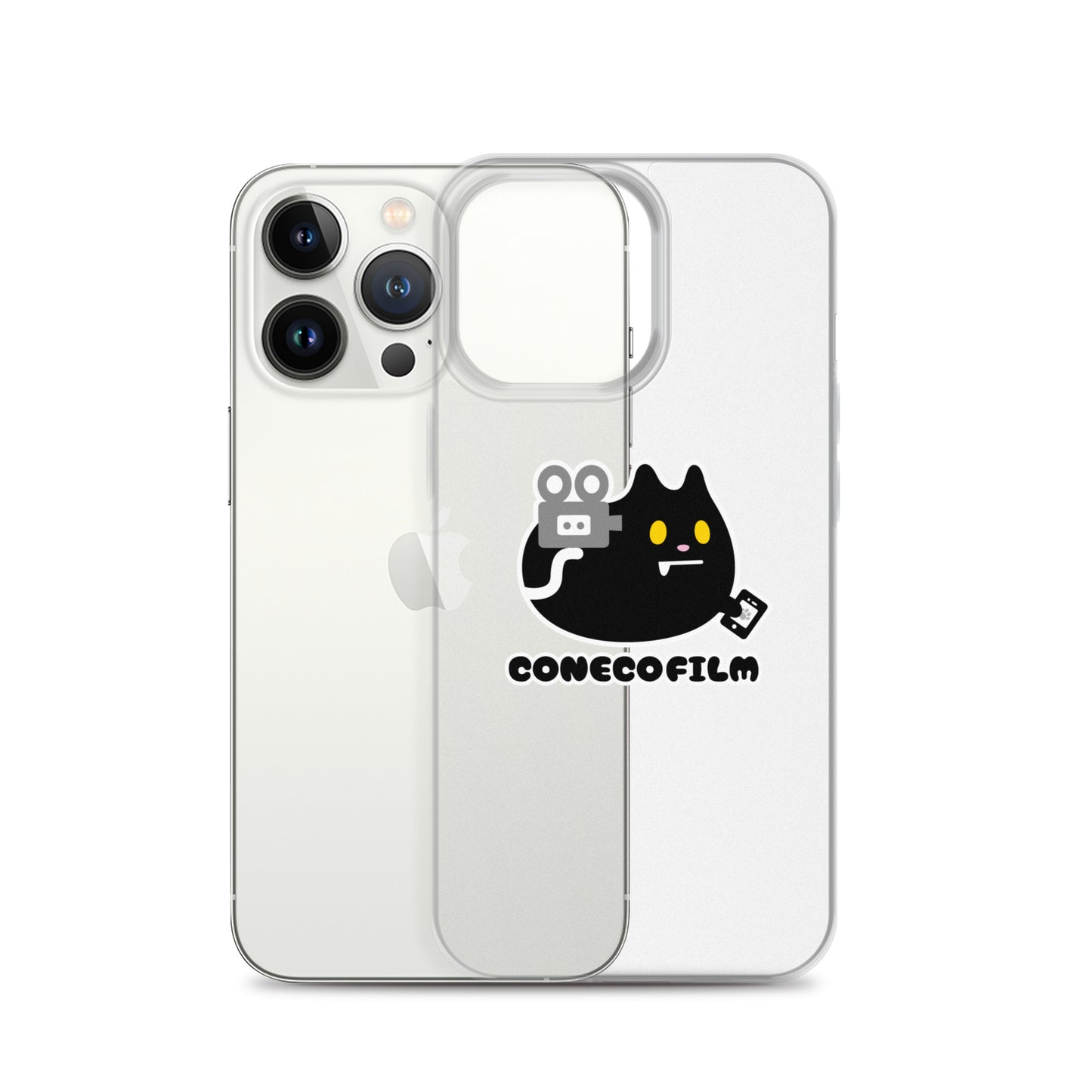 こねこフィルム旧ロゴステッカー付きiPhoneケース