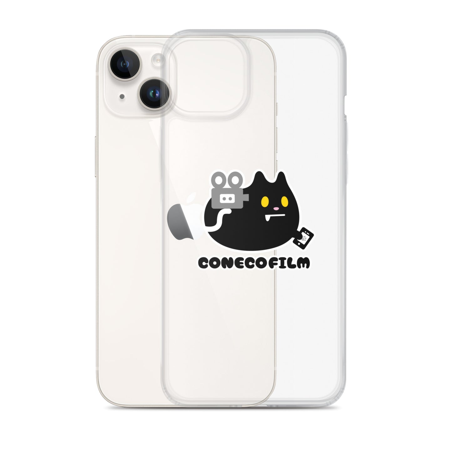 こねこフィルム旧ロゴステッカー付きiPhoneケース