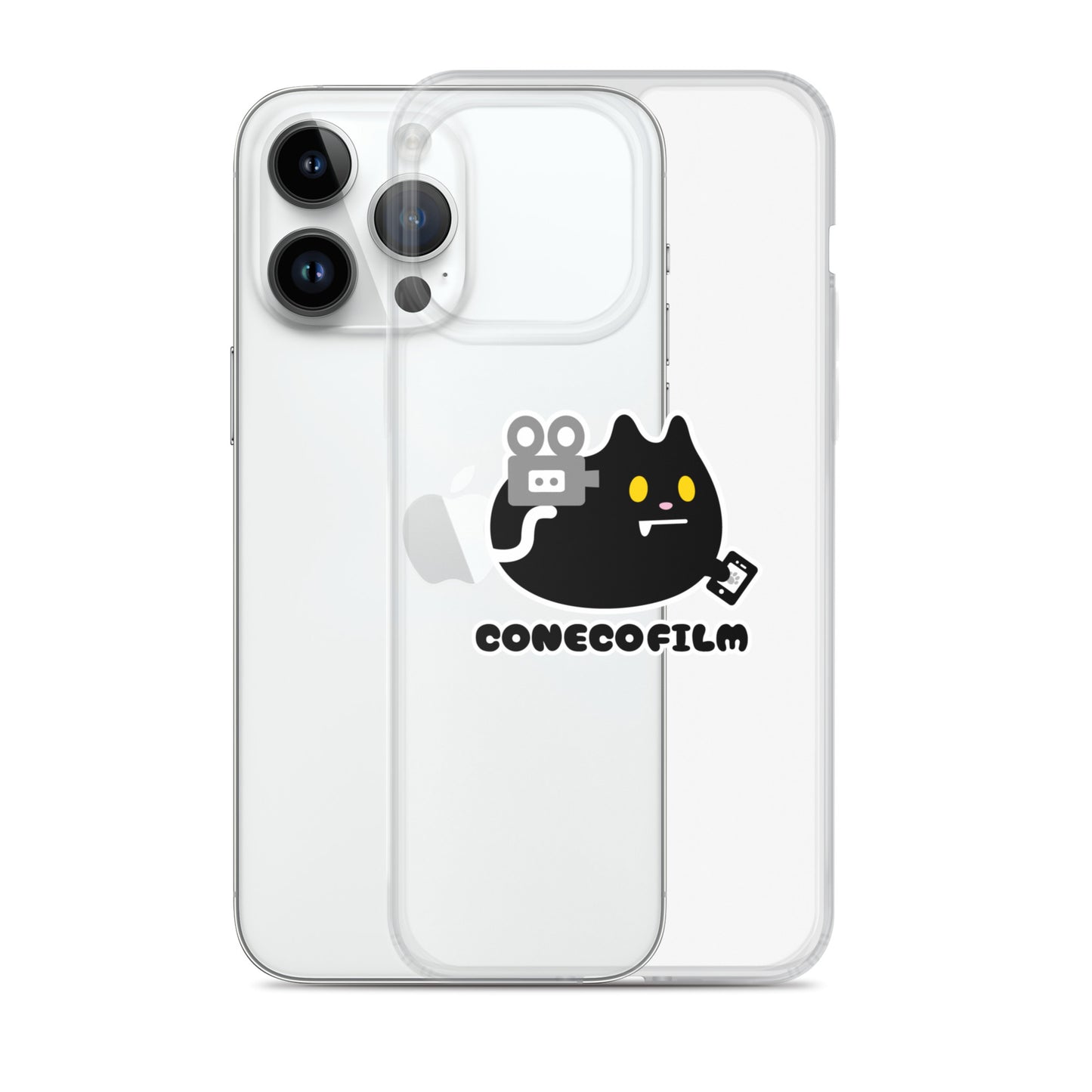 こねこフィルム旧ロゴステッカー付きiPhoneケース