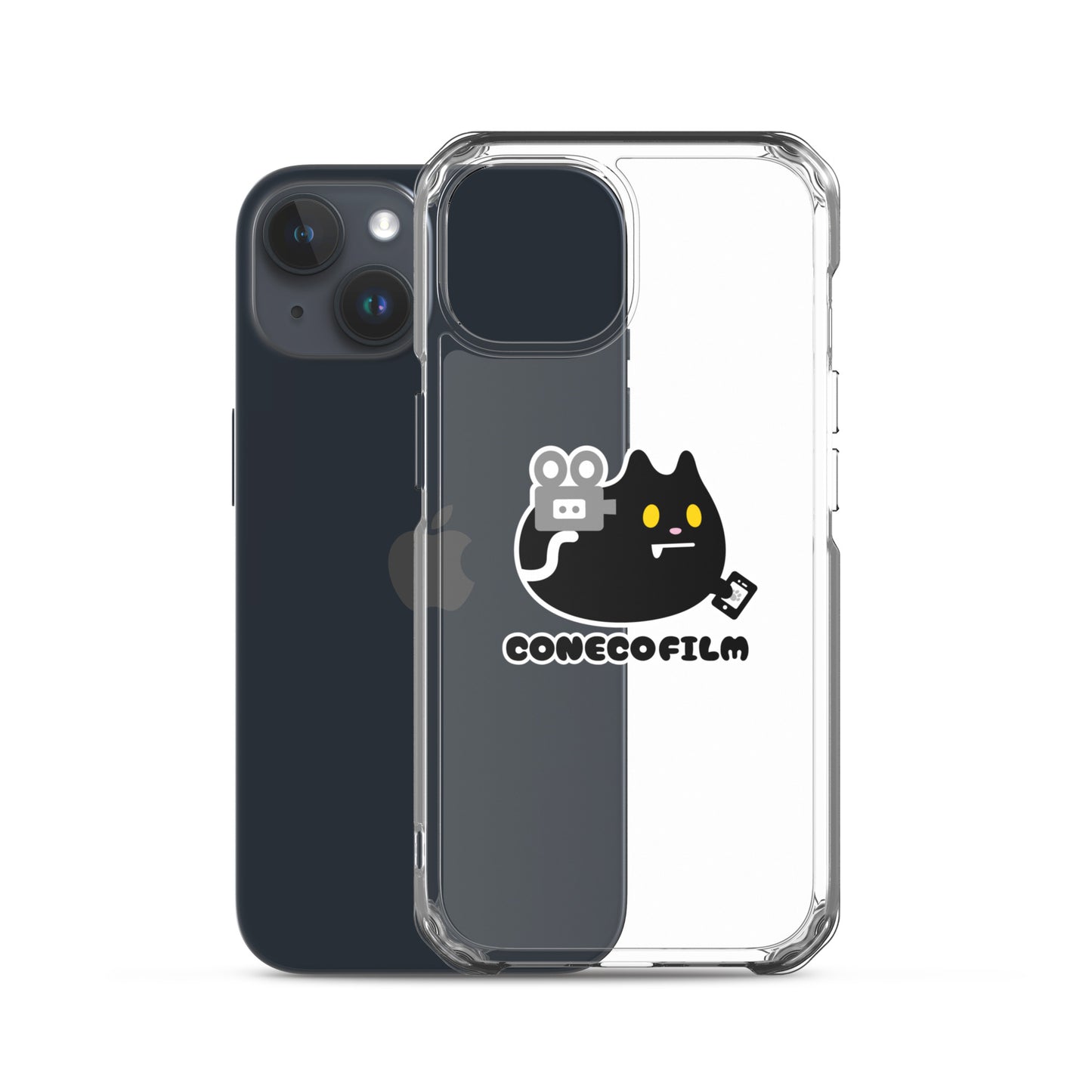 こねこフィルム旧ロゴステッカー付きiPhoneケース