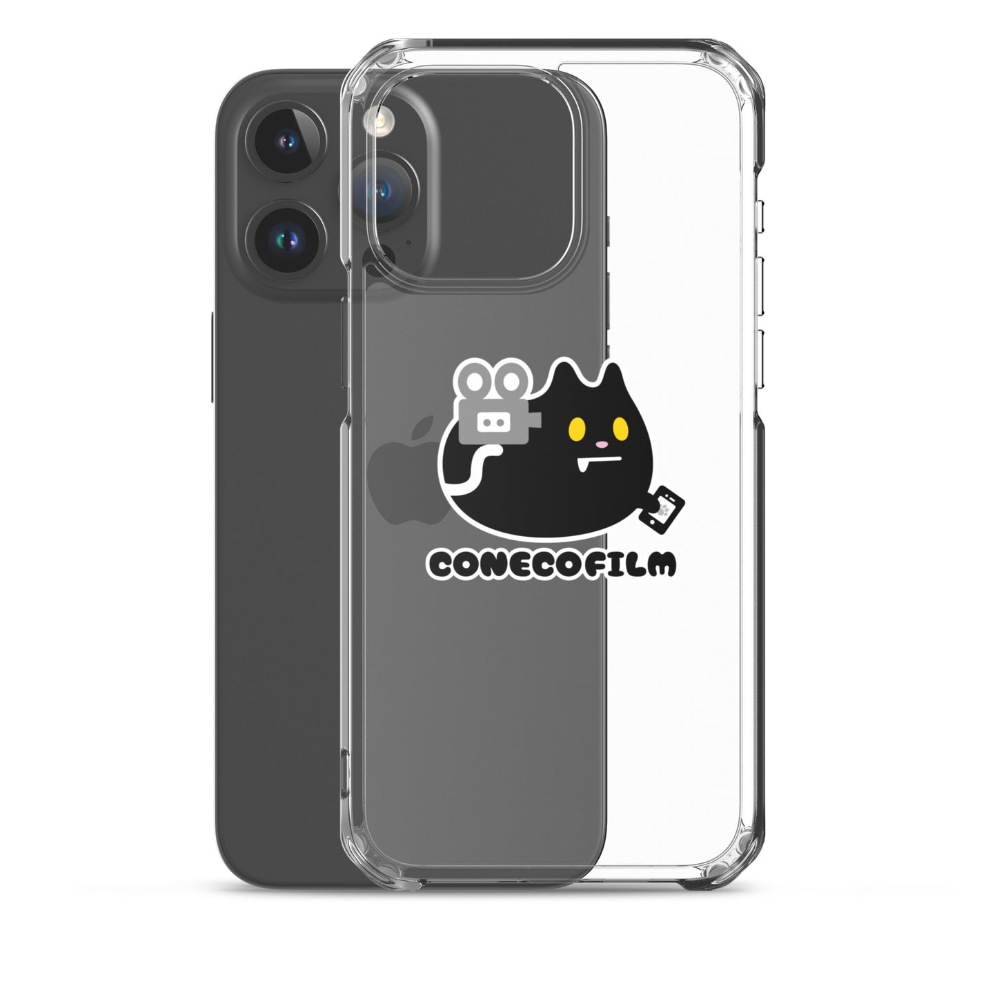 こねこフィルム旧ロゴステッカー付きiPhoneケース