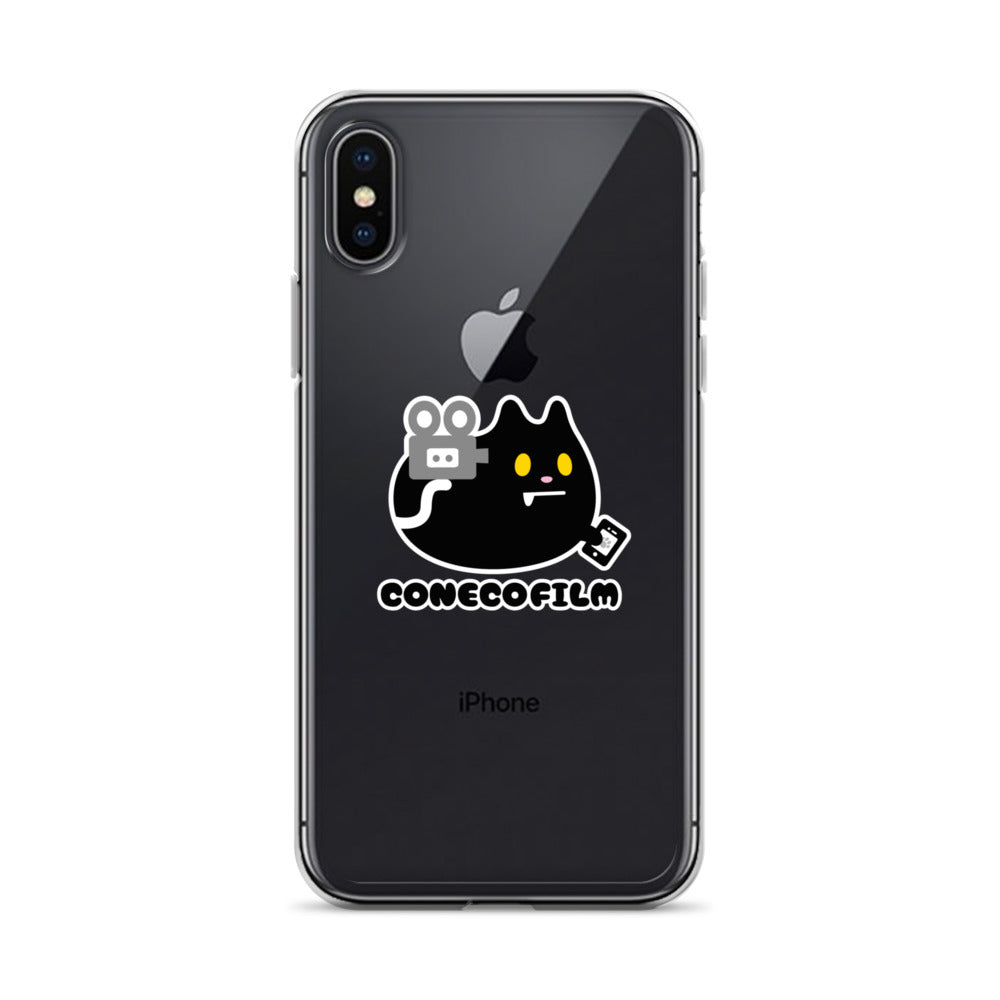 こねこフィルム旧ロゴステッカー付きiPhoneケース