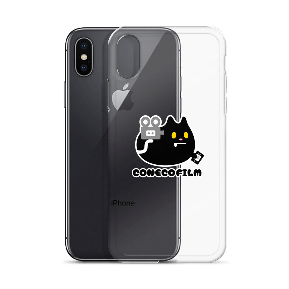 こねこフィルム旧ロゴステッカー付きiPhoneケース